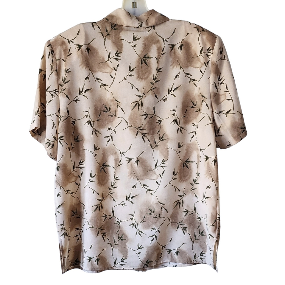 Vintage Rene Margo Collared Floral Vine Print Button Down Blouse - Picture 3 of 6